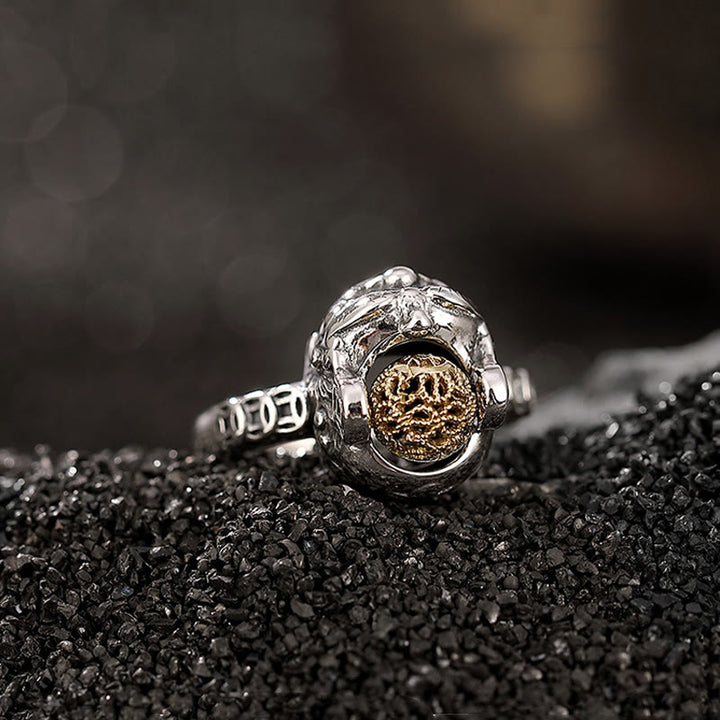 Bague ajustable en argent sterling 925 avec pièce de cuivre PiXiu et pierres de Buddha Stones - image 4