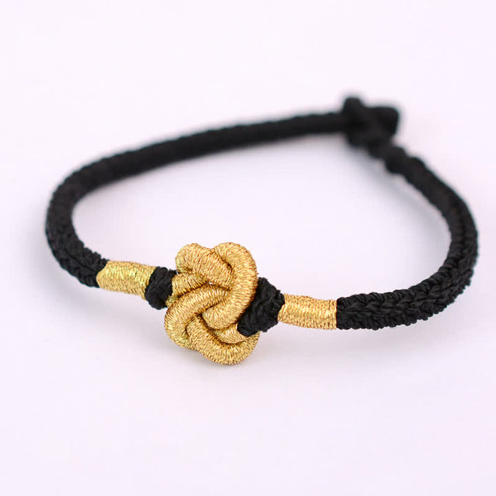 Bracelet tressé fait main avec un design simple et des nœuds chinois pour la force et la chance