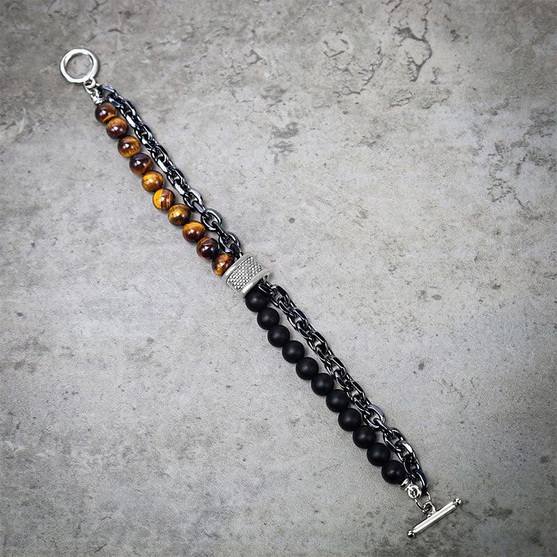Bracelet de protection en œil de tigre naturel, lazurite et lapis-lazuli de Buddha Stones - image 2