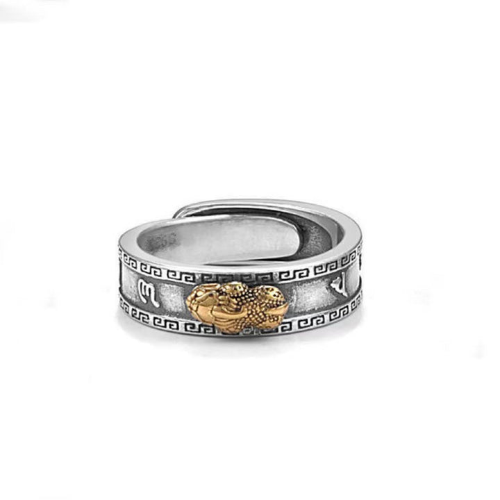 Bague PiXiu Om Mani Padme Hum Sutra du Cœur Chance Richesse Couple