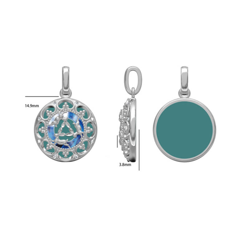 Collier pendentif en argent sterling 925 avec trois lapins en turquoise ronde de Buddha Stones - image 9
