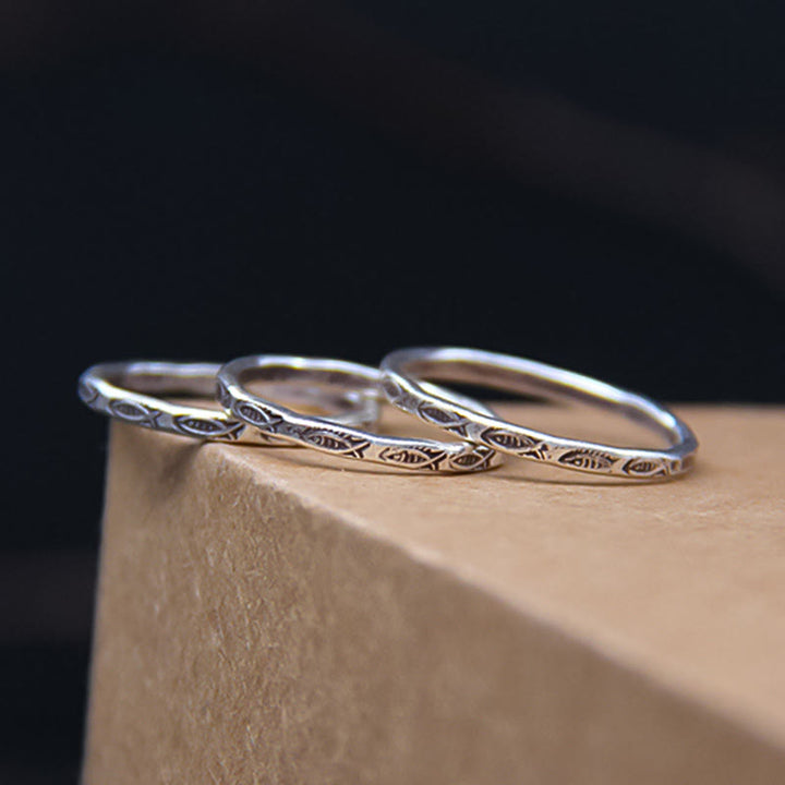 Bague porte-bonheur en argent sterling 925 Buddha Stones et poisson Koi - image 3