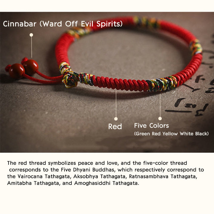 Bracelet porte-bonheur avec nœud en cinq couleurs King Kong