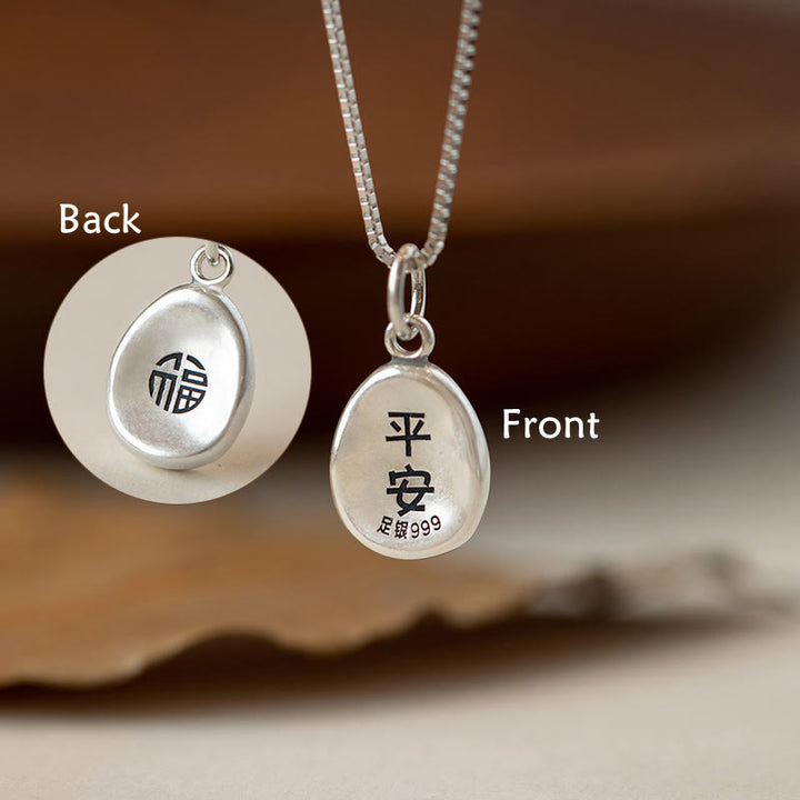 Collier pendentif en argent sterling 925 Buddha Stones en argent sterling 999, symbole de la paix et de la joie, symbole de la chance et de la fortune