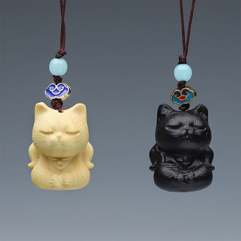 Buddha Stones Thuja Sutchuenensis Bois de santal vert Buis Mini Animal mignon Lapin Chat Cerf Baleine Prospérité Téléphone Décorations suspendues - image 14