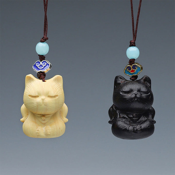 Buddha Stones Thuja Sutchuenensis Bois de santal vert Buis Mini Animal mignon Lapin Chat Cerf Baleine Prospérité Téléphone Décorations suspendues - image 14