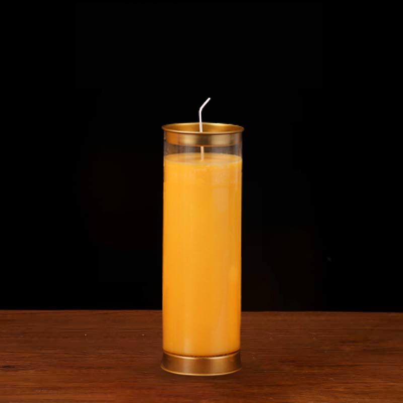 Bougie d'autel de prière de méditation Objets d'utilisation pour rituels de temple bouddhiste - Jaune - Moyen (3 jours) - image 14