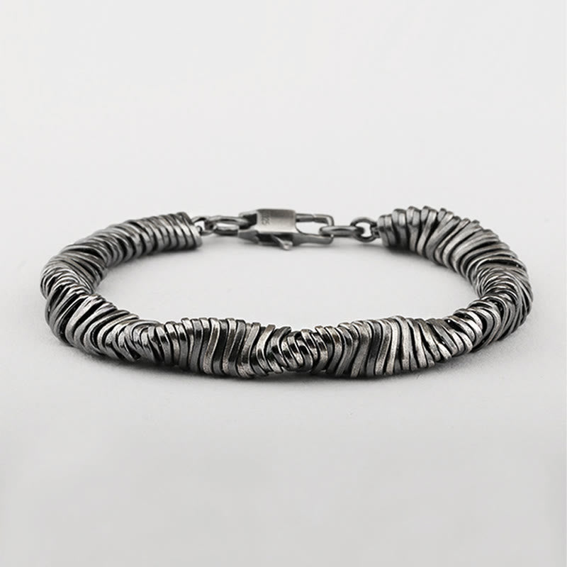 Bracelet chaîne de guérison de richesse au design torsadé vintage en argent sterling 925 Buddha Stones - image 6
