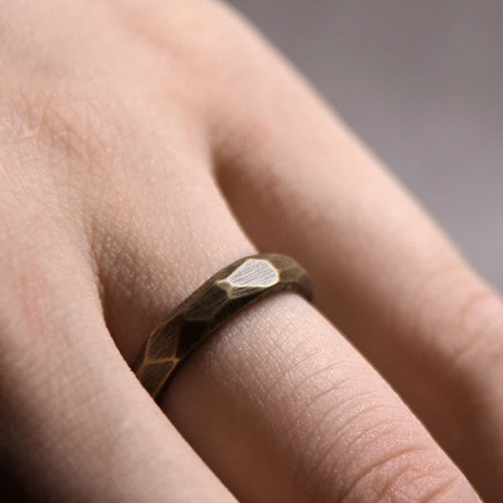 Bague de richesse en cuivre au design simple et tibétain avec Buddha Stones - image 5
