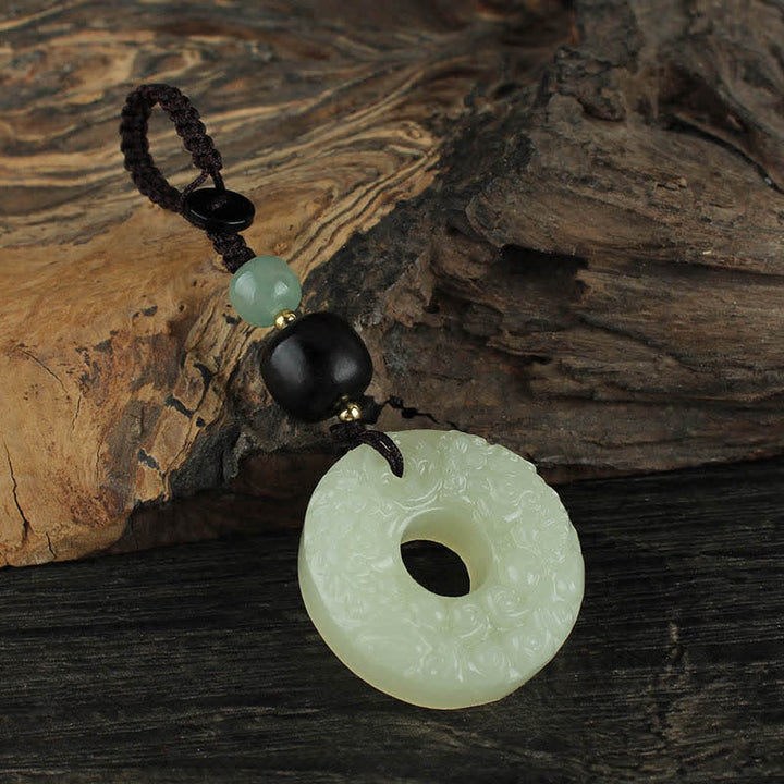 Porte-clés Buddha Stones PiXiu Jade Peace Buckle Abondance Richesse