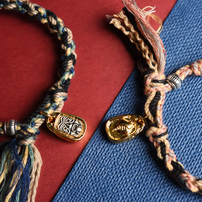 Buddha Stones Zakiram Déesse de la richesse Om Mani Padme Hum Bracelet fait main pour la paix