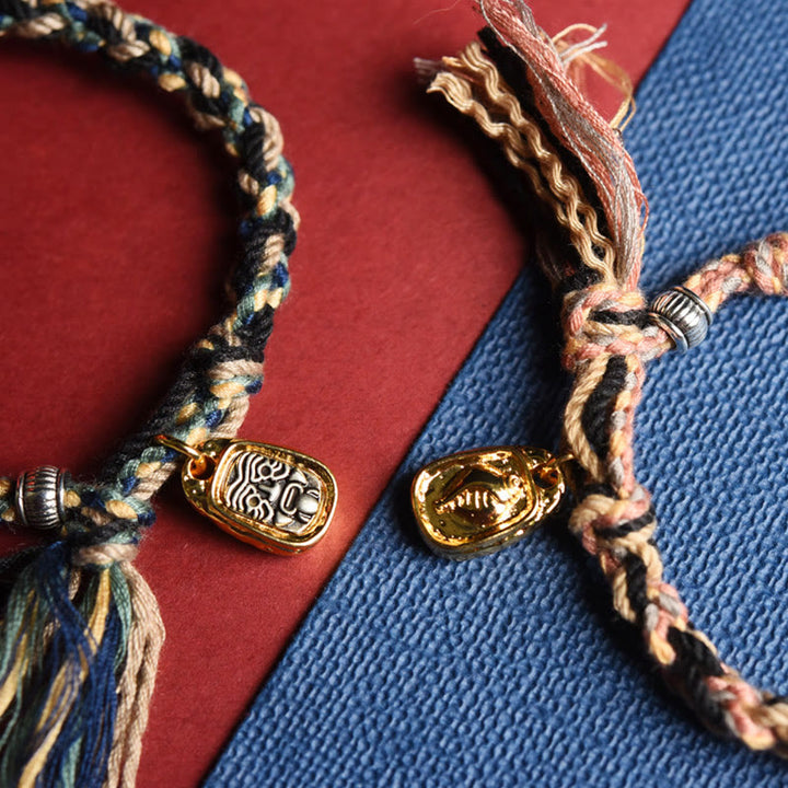 Buddha Stones Zakiram Déesse de la richesse Om Mani Padme Hum Bracelet fait main pour la paix