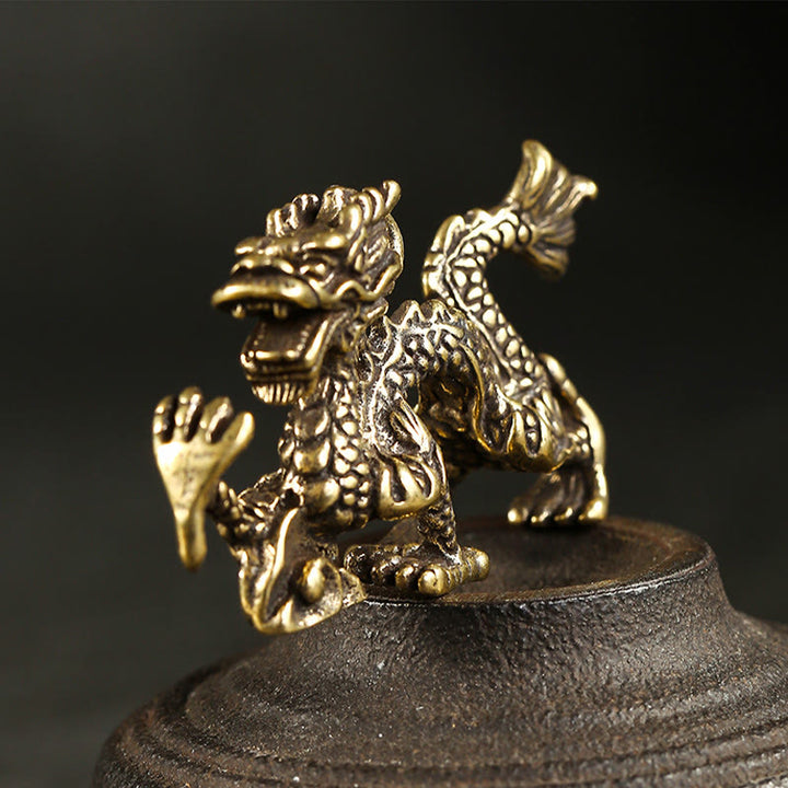 Buddha Stones Année du Dragon Mini Laiton Dragon Chance Protection Décoration de la Maison