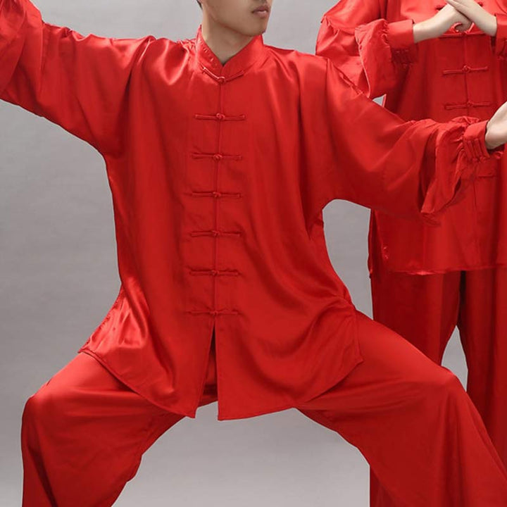 Ensemble de vêtements unisexes à motifs simples avec Buddha Stones pour méditation, prière, spirituel, zen, tai-chi, qigong - Rouge - 2XL- Convient aux États-Unis, au Royaume-Uni, en Australie et en UE - XL - image 22