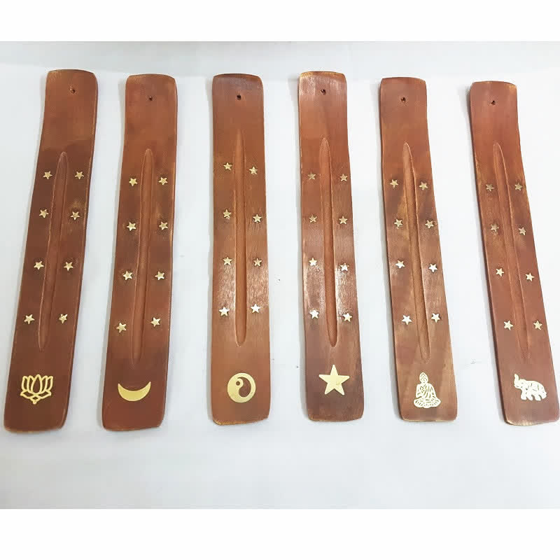Brûleur d'encens en bois fait à la main (type aléatoire)