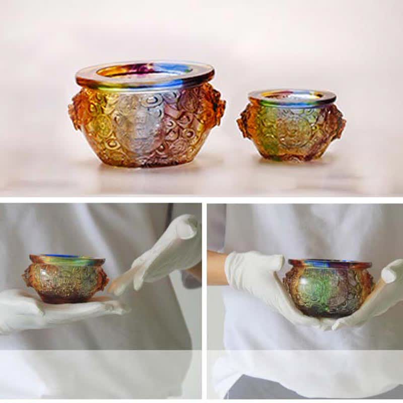 Bol à trésor en cristal Liuli fait à la main, pièce d'art, décoration de la maison - image 19