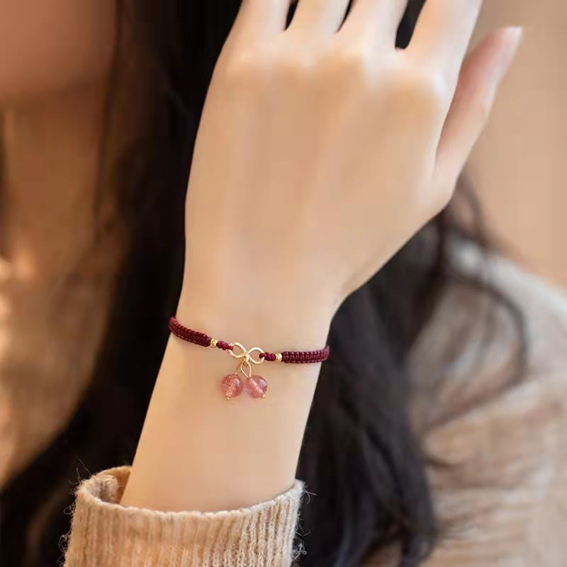 Bracelet de perles fantômes vertes améthyste en quartz fraise naturel Buddha Stones