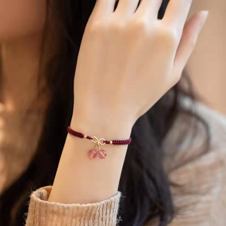 Bracelet de perles fantômes vertes améthyste en quartz fraise naturel Buddha Stones