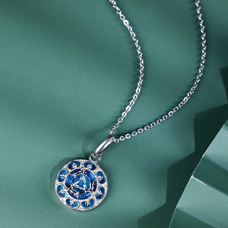 Collier pendentif en argent sterling 925 avec trois lapins en turquoise ronde de Buddha Stones - image 3