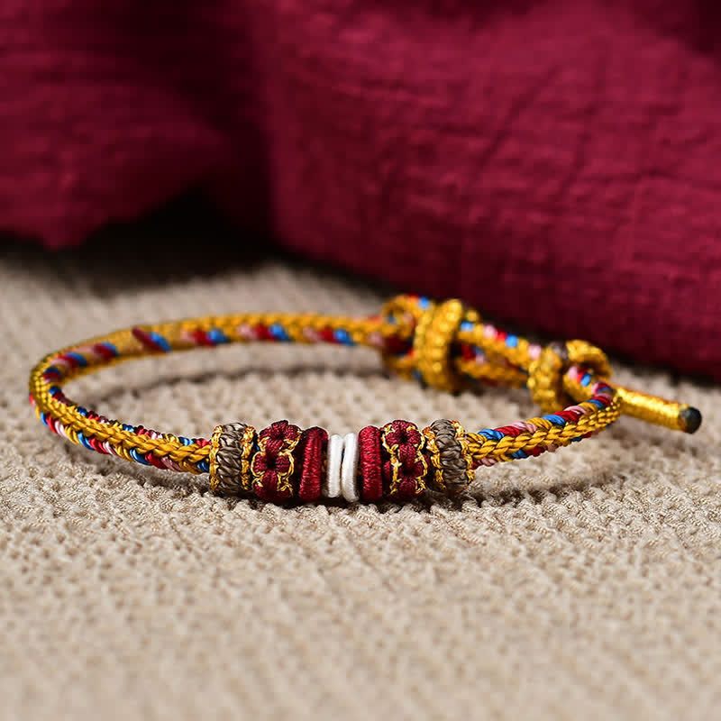 Bracelet tressé porte-bonheur Dunhuang fait main en Buddha Stones