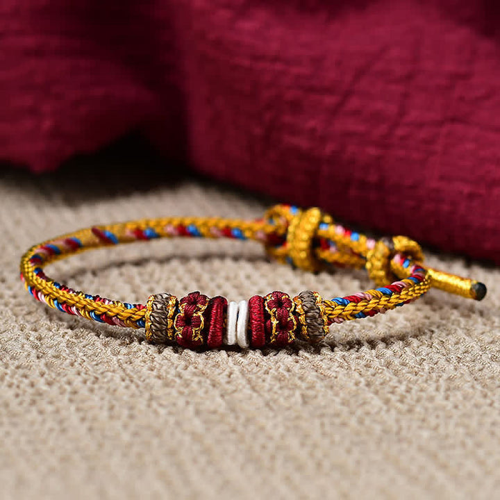 Bracelet tressé porte-bonheur Dunhuang fait main en Buddha Stones