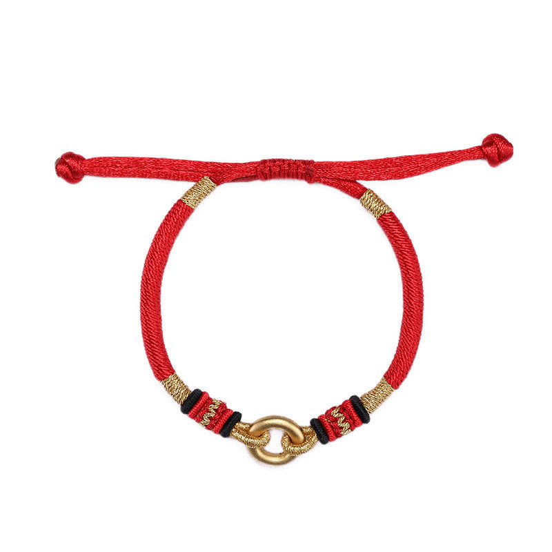 Bracelet Feng Shui porte-bonheur en corde rouge pour couple avec Buddha Stones