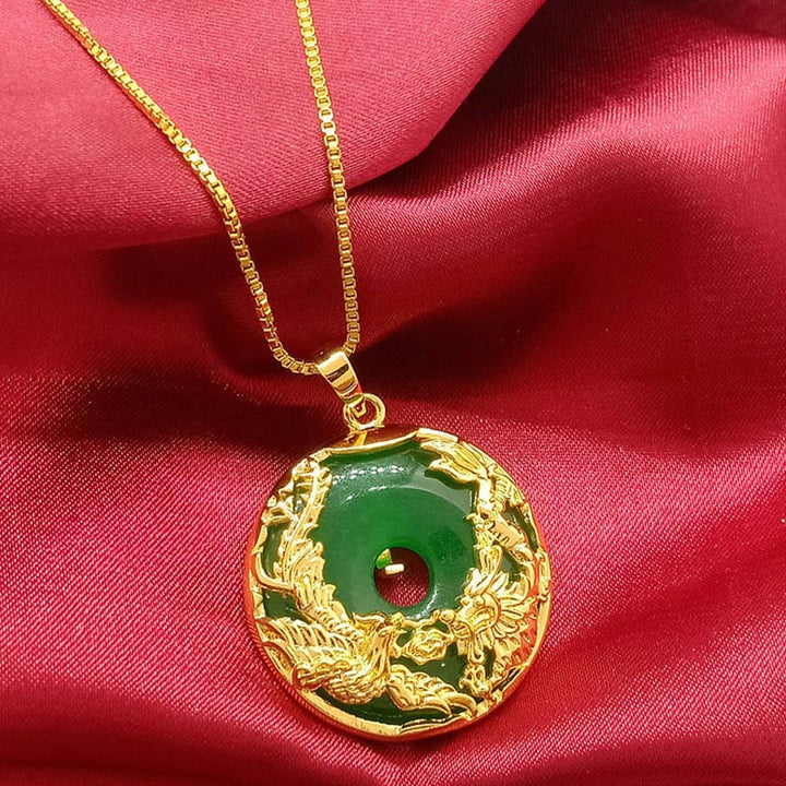 Collier de prospérité en jade naturel Buddha Stones