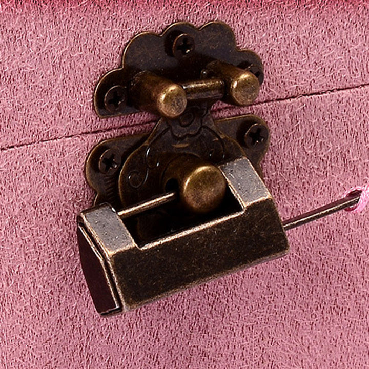 Boîte à bijoux de conception simple Buddha Stones Organisateur Boîte de rangement de bijoux à deux couches Boîte en flanelle avec serrure - image 15