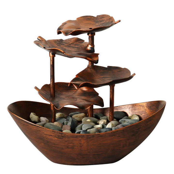 Fontaine cascade en forme de feuille de lotus , Buddha Stones, ornements de table avec lumière LED, décoration de bureau pour la maison - image 13