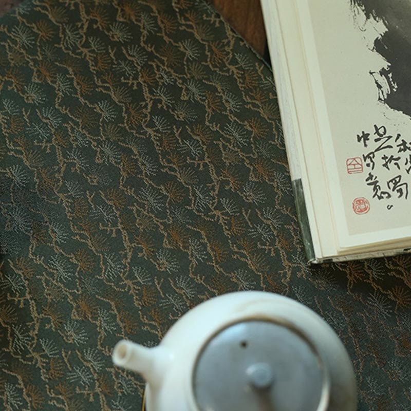 Dessous de verre élégant à motif de brocart floral pour tasse à thé