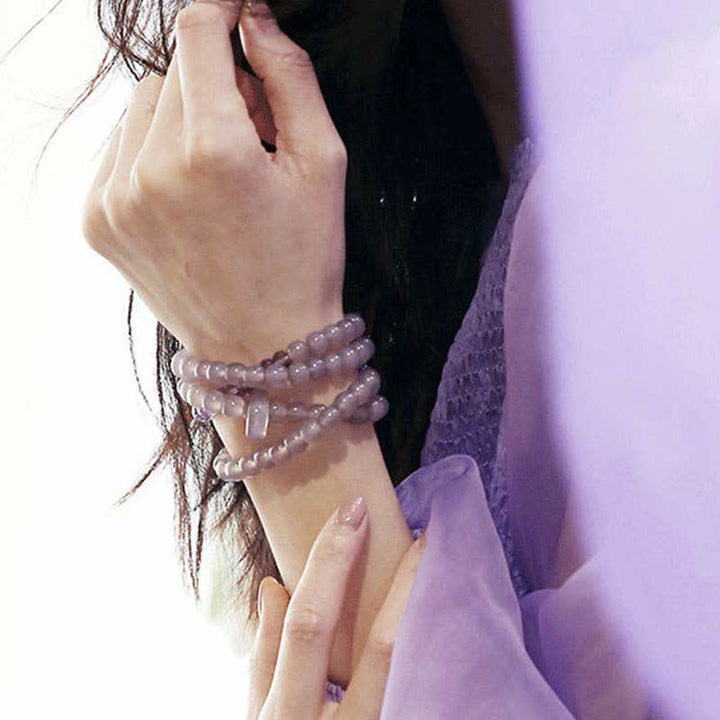 Bracelet de guérison et de méditation en cristal d'améthyste naturelle