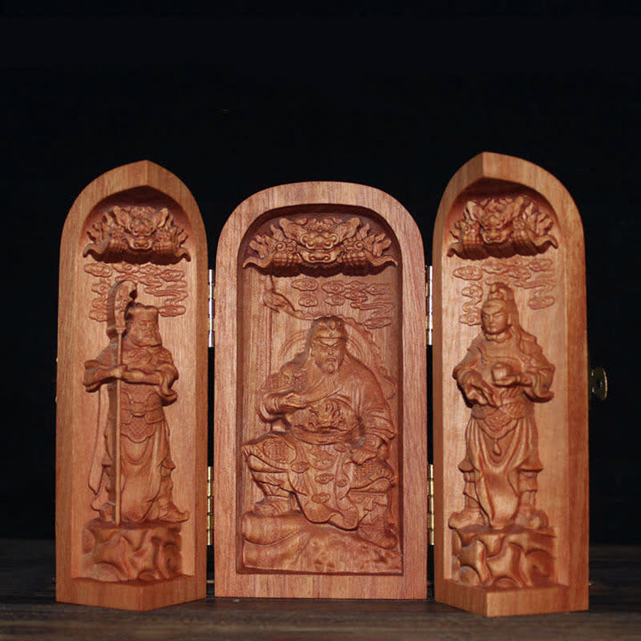 Autel de décoration pour la maison en bois de cerisier Bouddha Kwan Yin Avalokitesvara Compassion