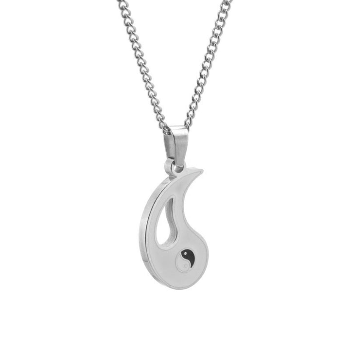 Collier avec pendentif Yin Yang pour couple, 2 pièces