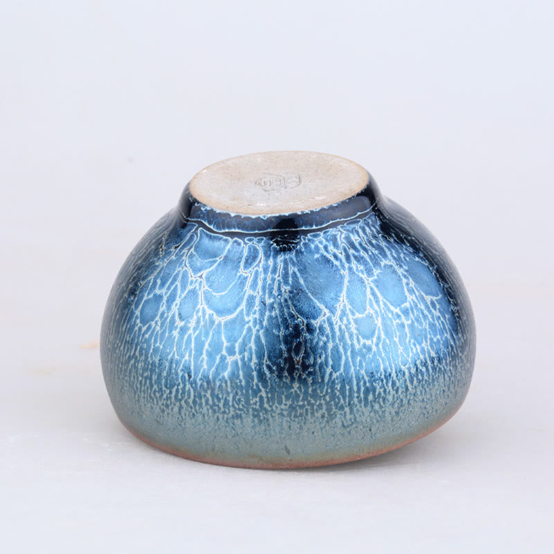 Tasse à thé en céramique chinoise Jianzhan à motif d'écailles de dragon et de Buddha Stones faites à la main, tasse à thé Tenmoku Kung Fu