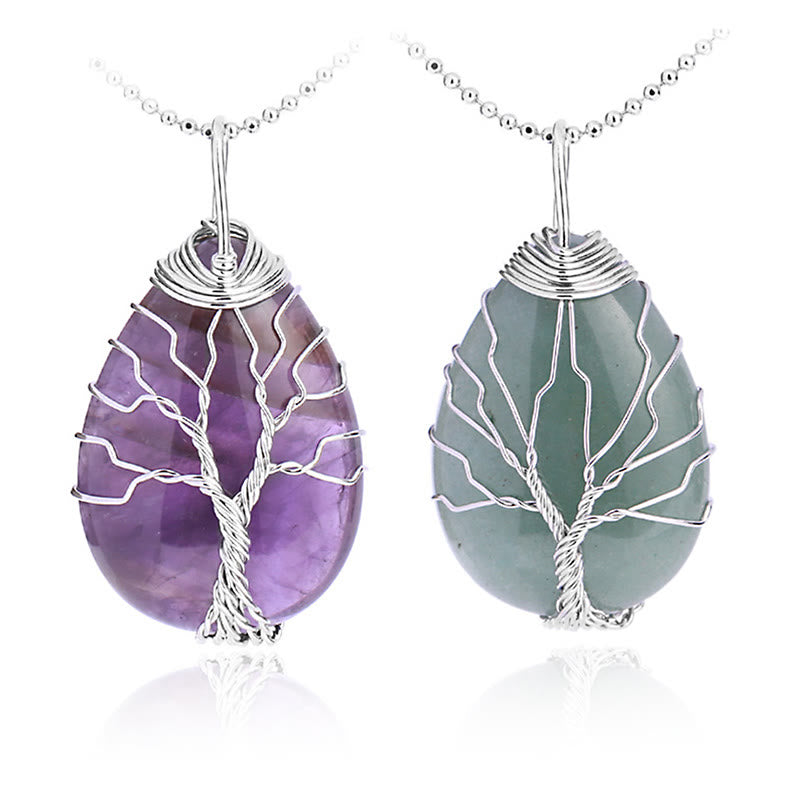 Collier pendentif en cristal de quartz naturel avec énergie de guérison de l'arbre de vie en Buddha Stones - image 29