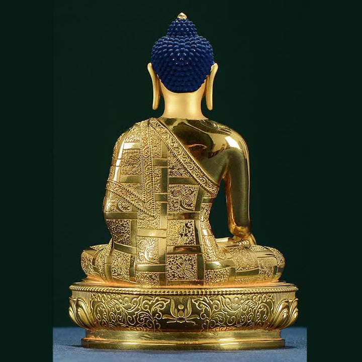 Statue en cuivre de l'illumination de Bouddha Shakyamuni, décoration pour la maison - image 11
