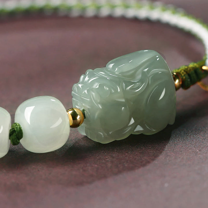 Bracelet en jade naturel Hetian PiXiu Luck Fu