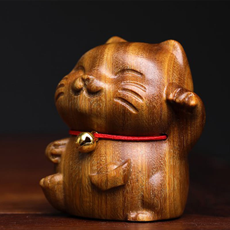 Buddha Stones de Santal Vert Petit Mini Mignon Chat Porte-Bonheur Décorations de Paix - image 7