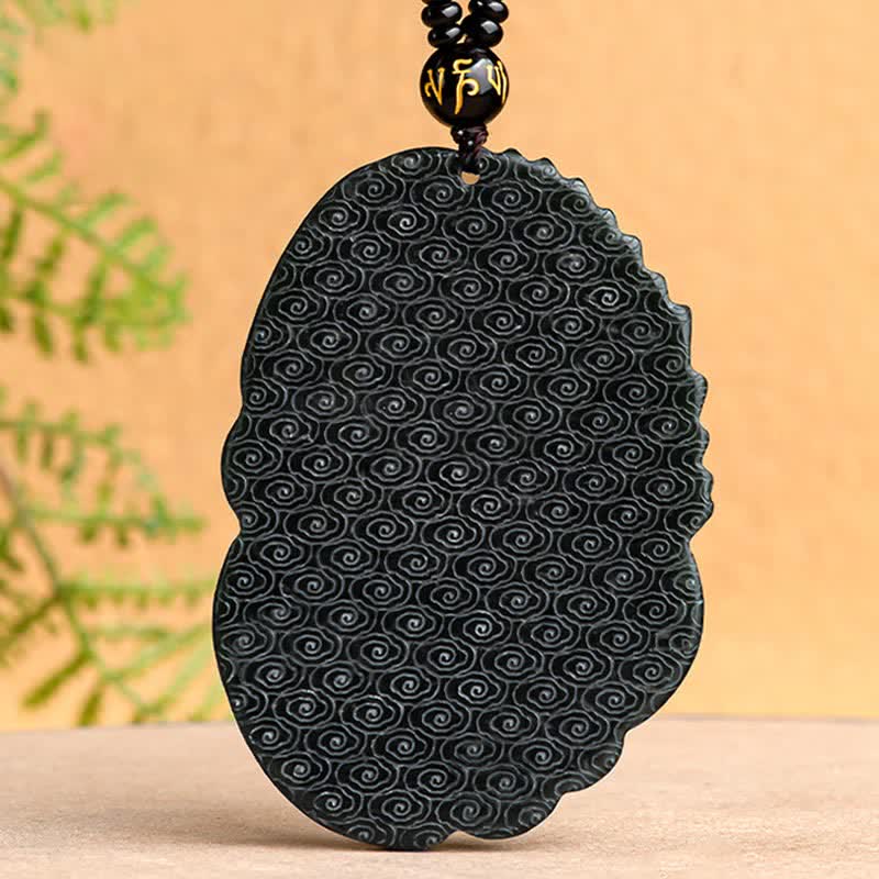 Collier avec pendentif en Buddha Stones Hetian Cyan Jade Dragon Success Harmony - image 10