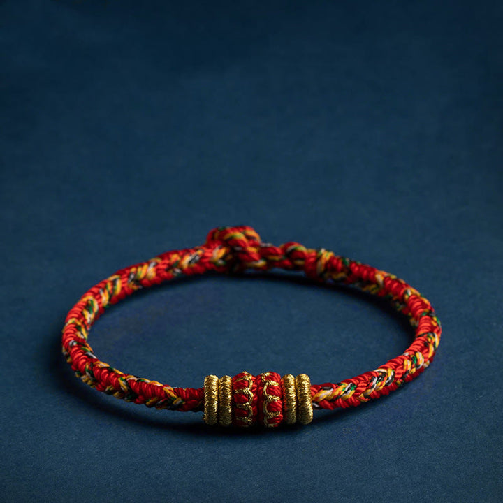 Bracelet en corde tressée fait main en Buddha Stones du zodiaque chinois du Tibet