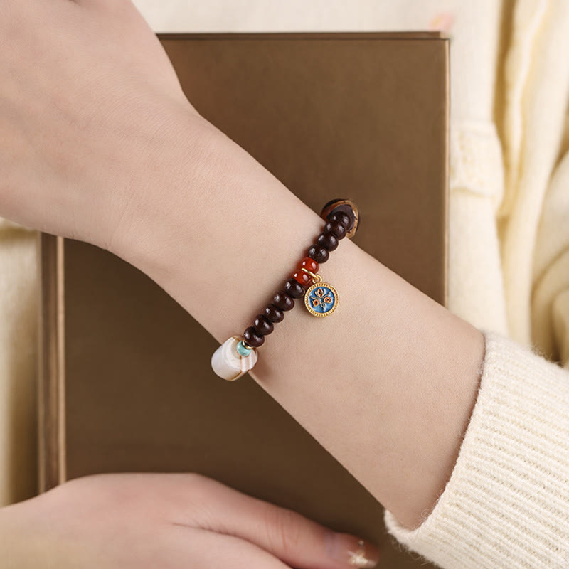 Bracelet en perles de Bodhi violettes naturelles du Tibet Buddha Stones et perles Dzi Dieu de la richesse et de la sagesse