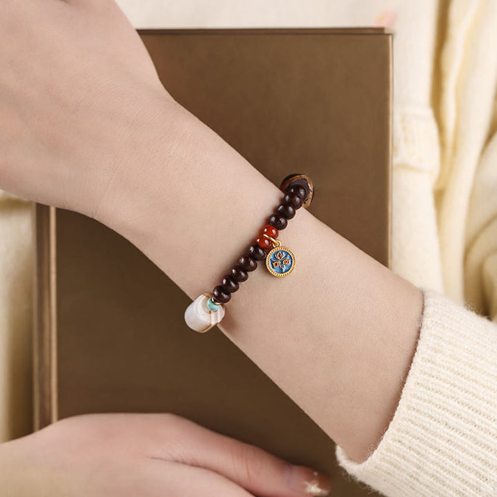 Bracelet en perles de Bodhi violettes naturelles du Tibet Buddha Stones et perles Dzi Dieu de la richesse et de la sagesse