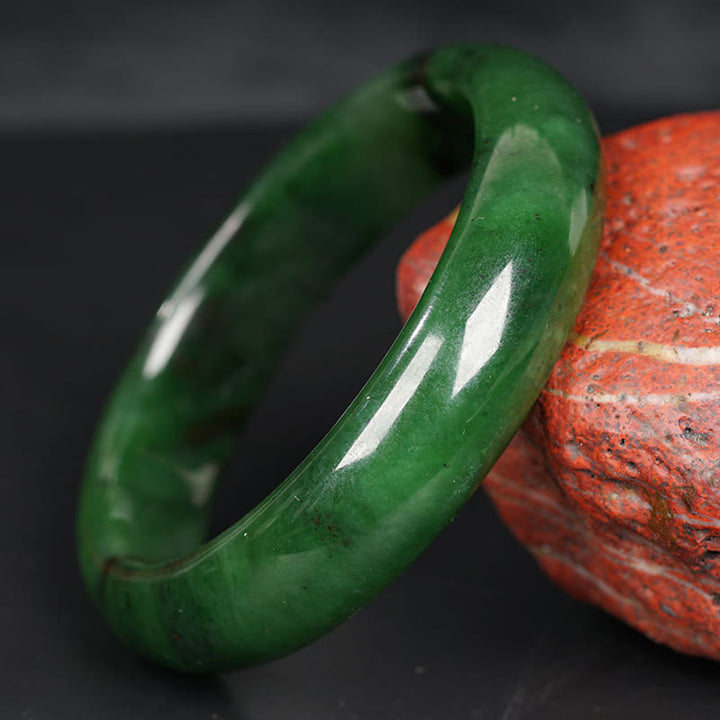 Bracelet de bonheur et de réussite en jade cyan naturel Hetian