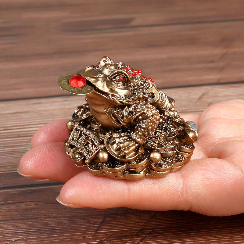 Buddha Stones Feng Shui Décoration de grenouille porte-bonheur