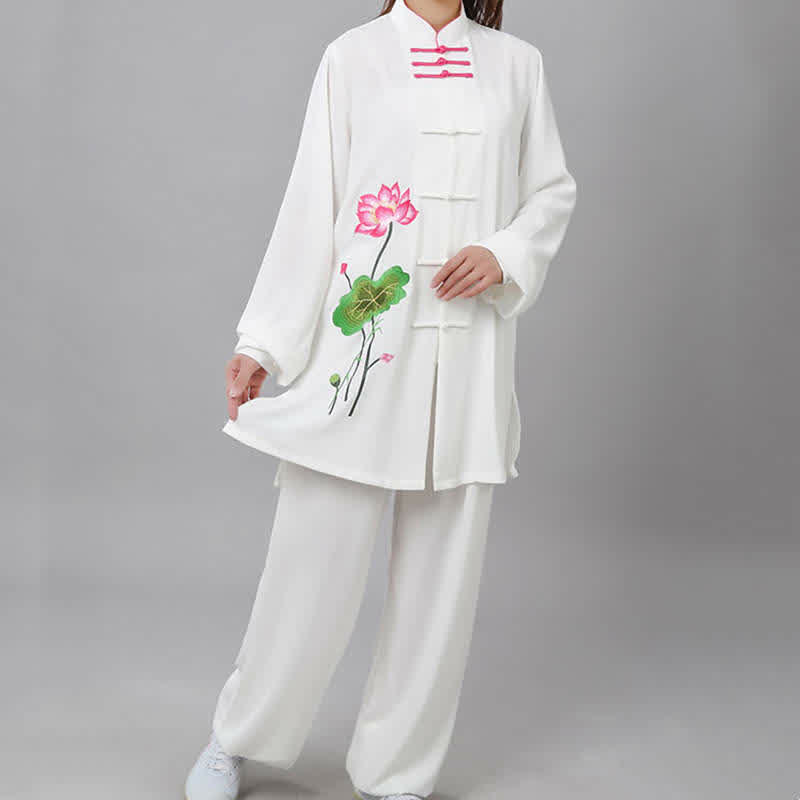 Ensemble de vêtements pour femmes Buddha Stones, fleur de lotus, motif feuille, Tai Chi, méditation, prière, pratique spirituelle zen - image 14