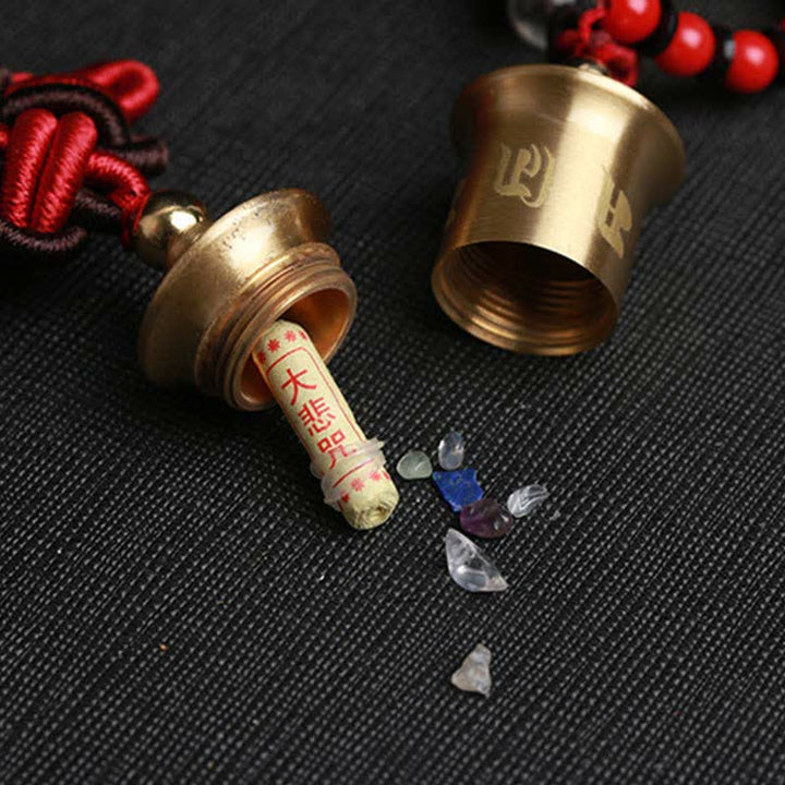 Buddha Stones Tibet Om Mani Padme Hum Roue de prière Neuf Palais Huit Trigrammes Cuivre Décoration suspendue pour voiture