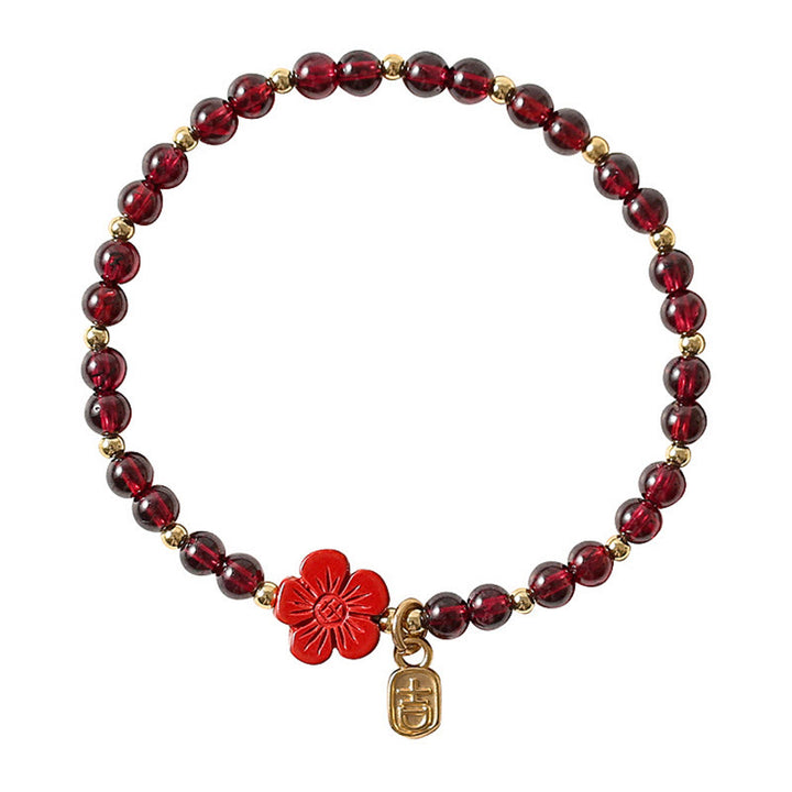 Bracelet Buddha Stones en or 14 carats avec grenat naturel et cinabre - image 11