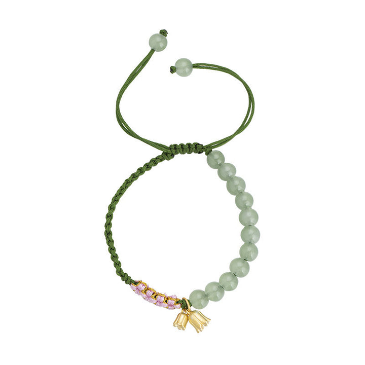 Bracelet tressé porte-bonheur en perles de jade faites à la main avec breloque Buddha Stones