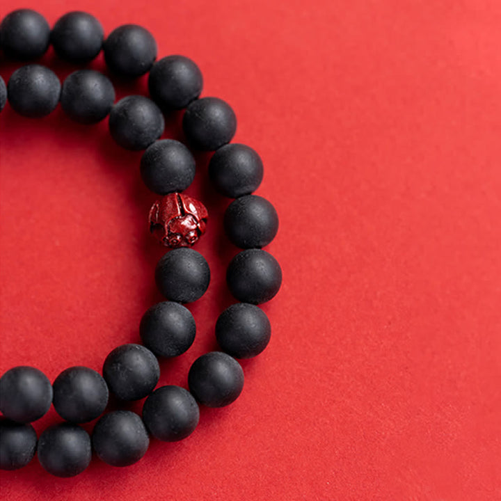Bracelet de guérison tibétain en Buddha Stones , cyprès, cinabre et lotus