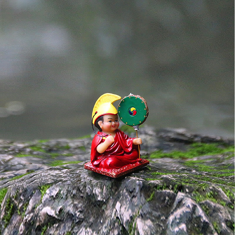 Buddha Stones peintes à la main, figurines de lama tibétaines sculptées, décoration créative pour la maison, le bureau ou la voiture